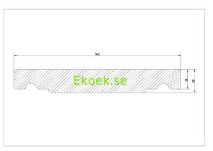 Takbrädor i trä. Bränd / borstad nordisk gran